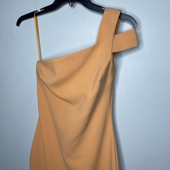 LIKELY Dress Womens 0 Orange One Shoulder Packard Sheath Stretch Crepe - Picture 4 of 9